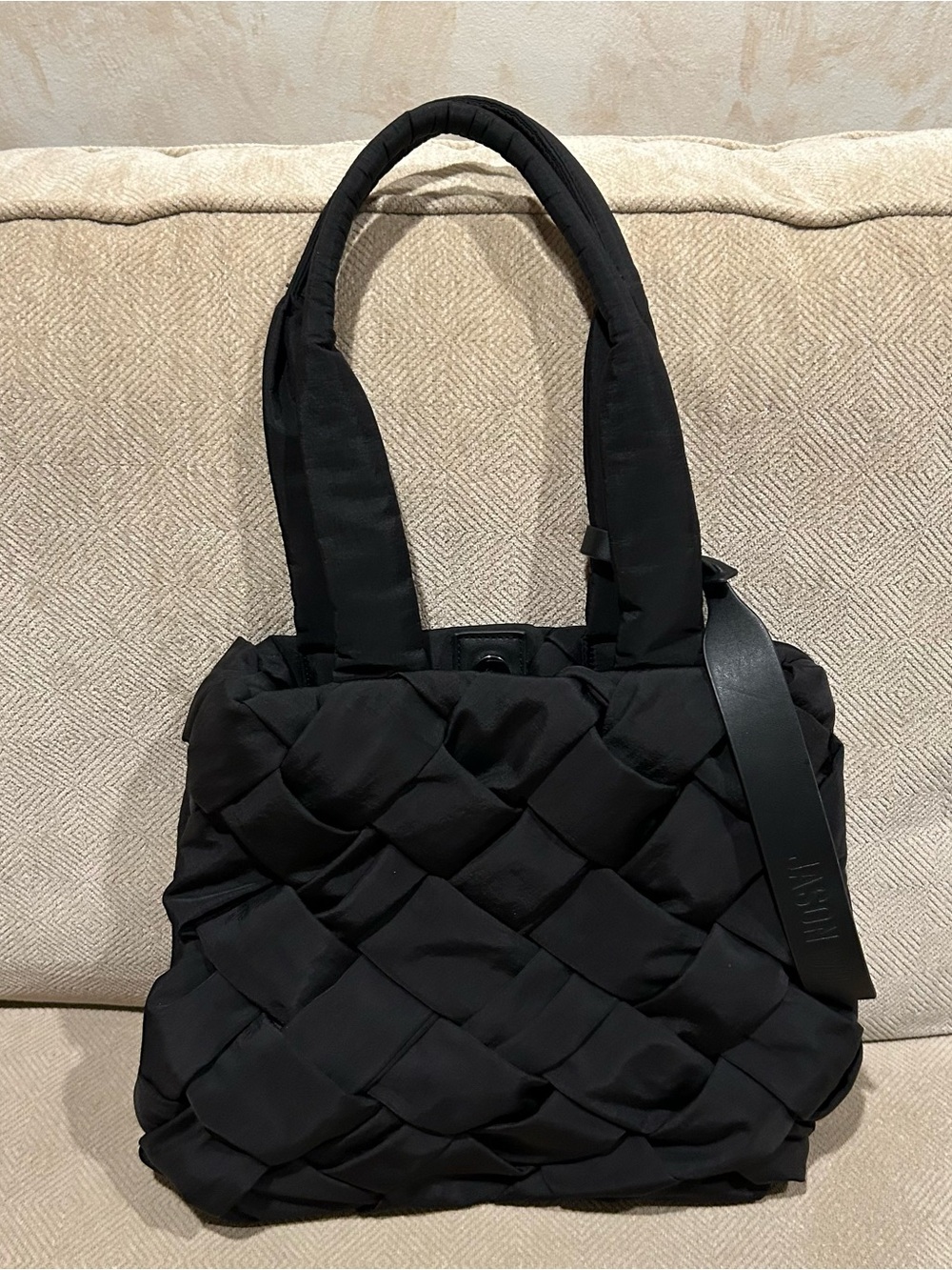 Women’s Jason Wu woven textured black nylon tote